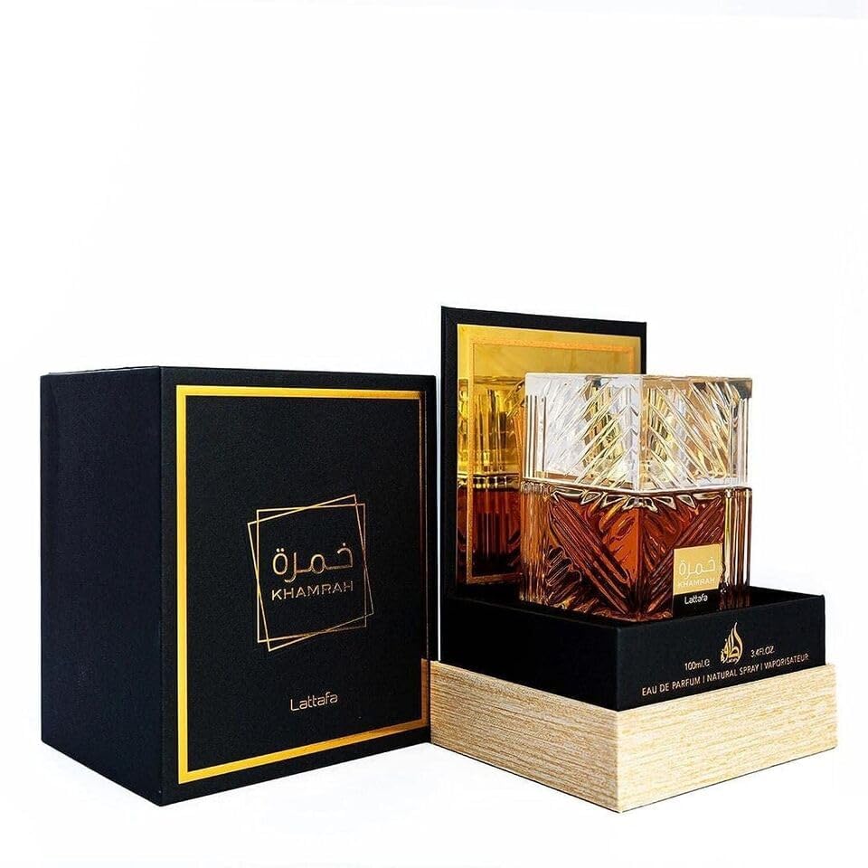 Lattafa Khamrah for Unisex Eau de Parfum Spray, 3.4 Ounce